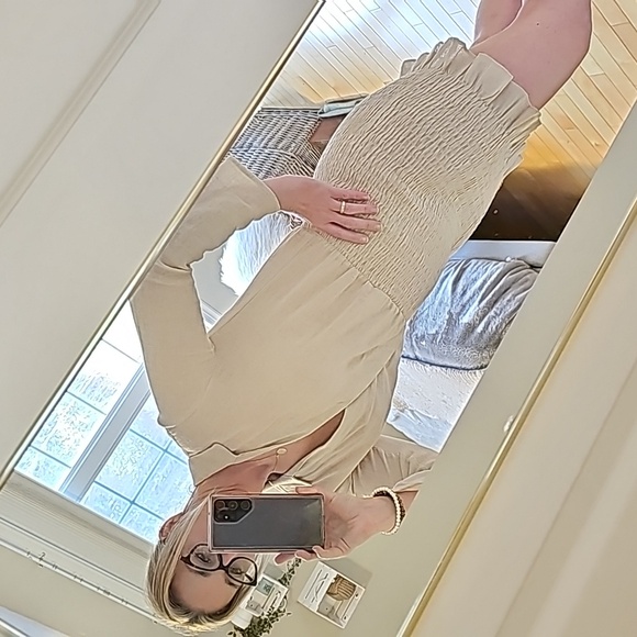 ZARA LINEN BEIGE DRESS - Picture 3 of 6
